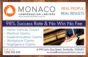 Advertisement Design by Sbss for Monaco Solicitors | Design: #3738821