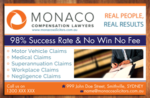 Advertisement Design by Sbss for Monaco Solicitors | Design: #3738822