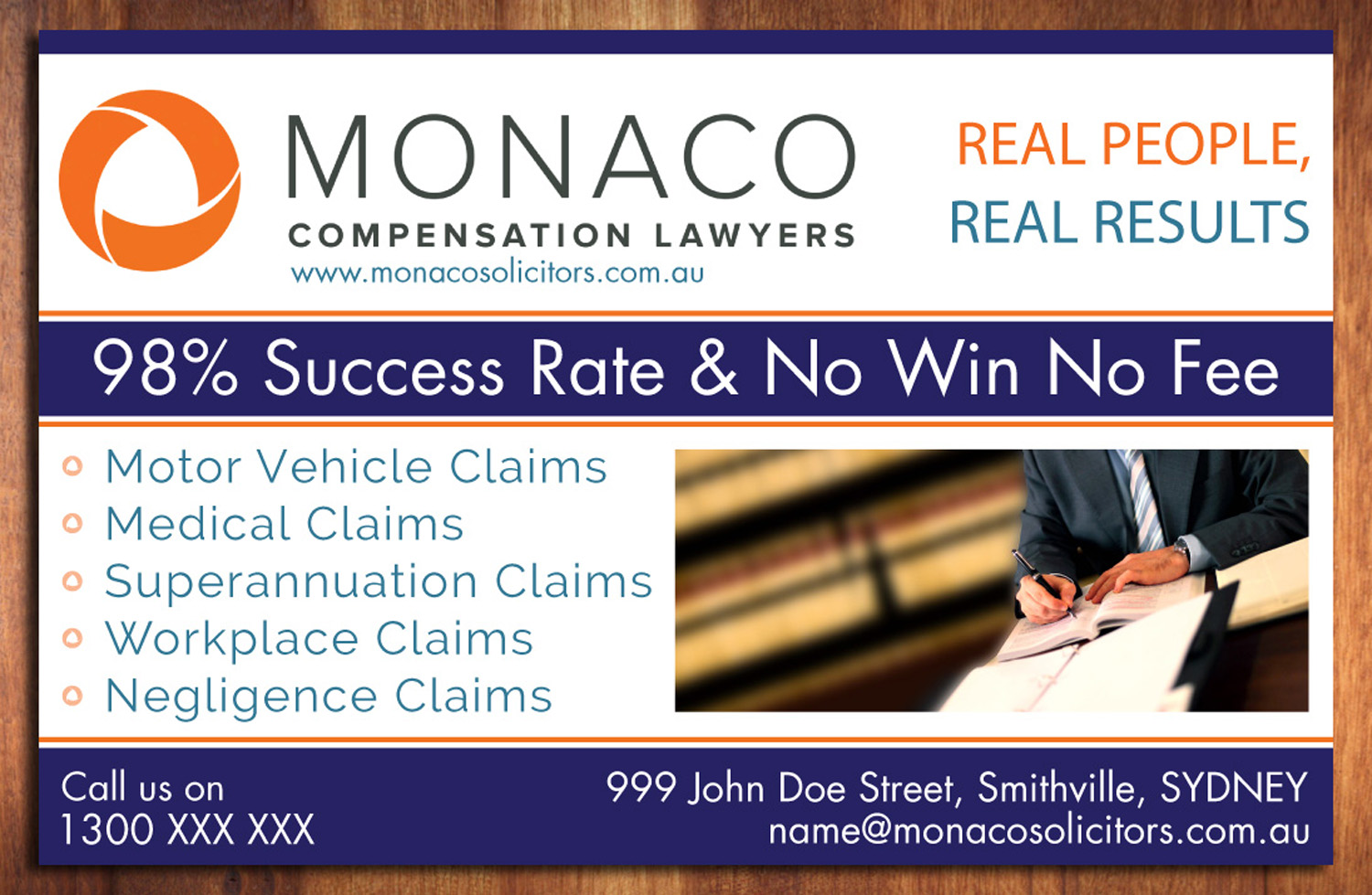 Advertisement Design by Sbss for Monaco Solicitors | Design #3738824