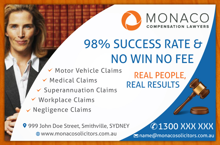 Advertisement Design by Sbss for Monaco Solicitors | Design #3746359