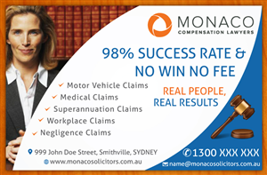 Advertisement Design by Sbss for Monaco Solicitors | Design: #3746359