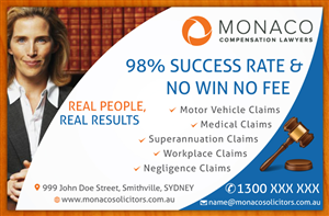 Advertisement Design by Sbss for Monaco Solicitors | Design: #3746362