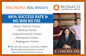 Advertisement Design by Sbss for Monaco Solicitors | Design: #3746363
