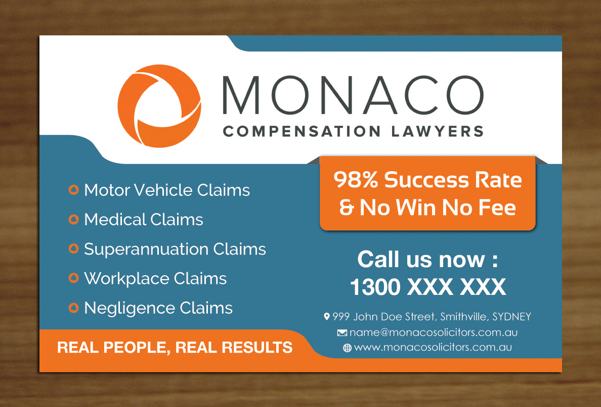 Advertisement Design by Sbss for Monaco Solicitors | Design #3759077