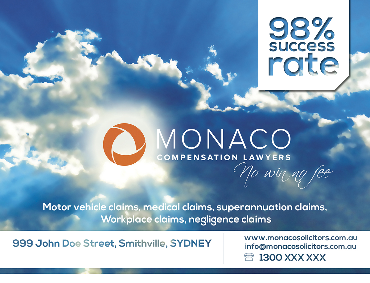 Advertisement Design by Rodrigo Hernández for Monaco Solicitors | Design #3820770