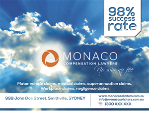 Advertisement Design by Rodrigo Hernández for Monaco Solicitors | Design: #3820770