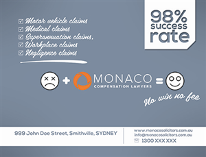 Advertisement Design by Rodrigo Hernández for Monaco Solicitors | Design: #3973455
