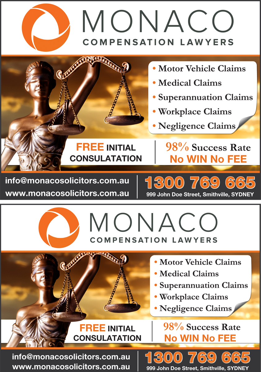 Advertisement Design by JustRightHere for Monaco Solicitors | Design #3758958