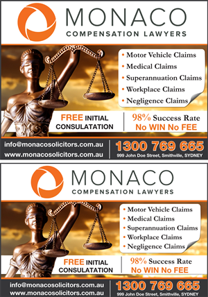 Advertisement Design by JustRightHere for Monaco Solicitors | Design: #3758958