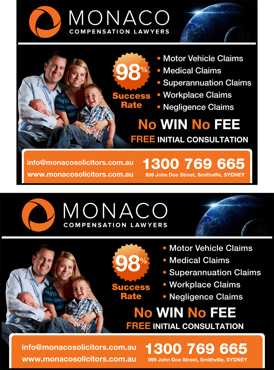 Advertisement Design by JustRightHere for Monaco Solicitors | Design #3780502
