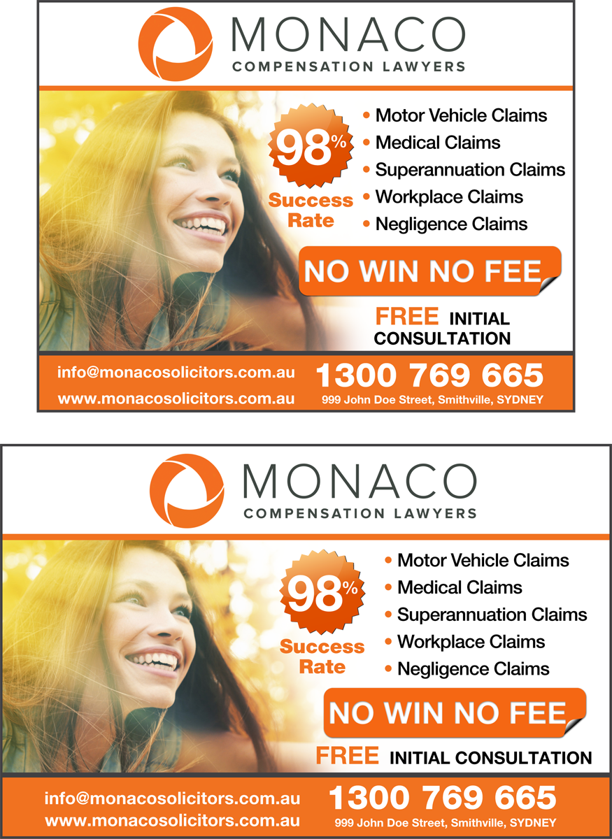 Advertisement Design by JustRightHere for Monaco Solicitors | Design #3780540