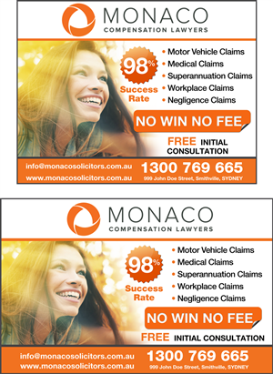 Advertisement Design by JustRightHere for Monaco Solicitors | Design: #3780540