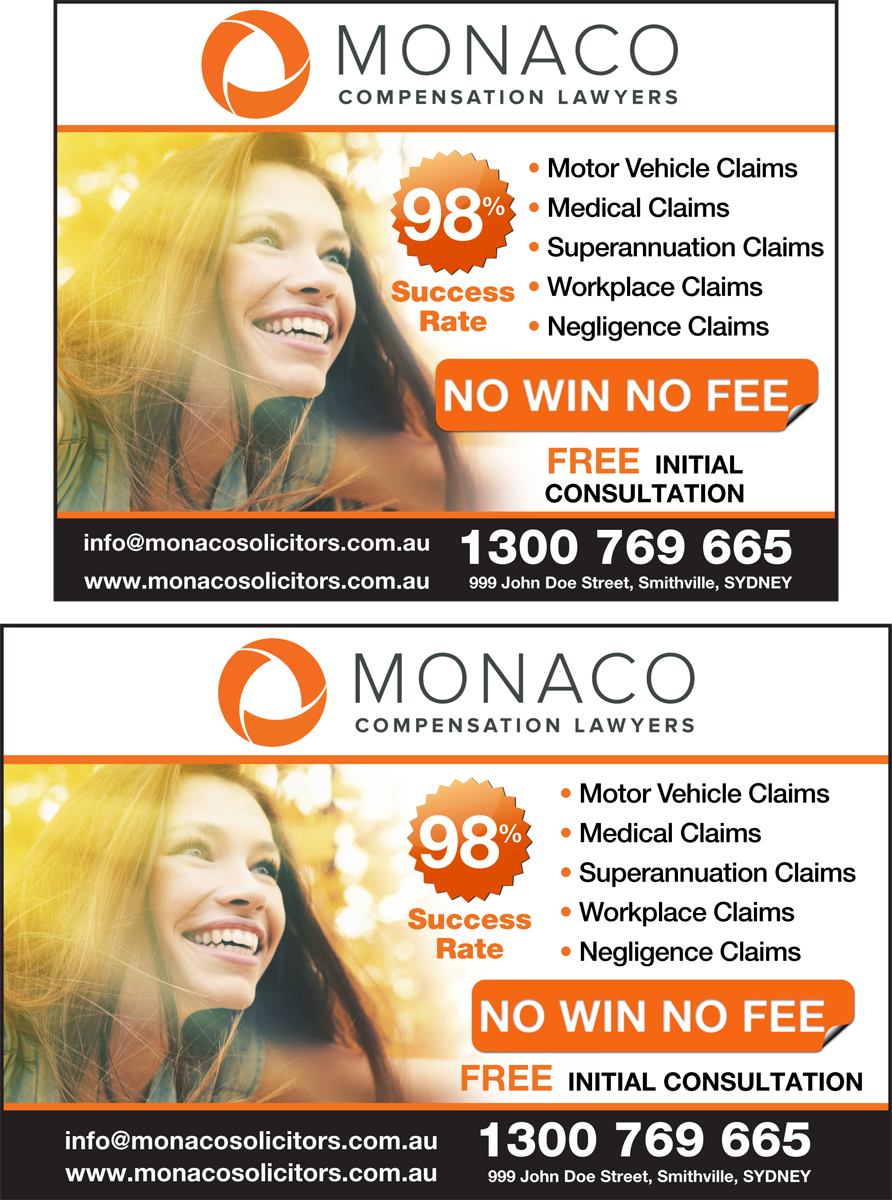 Advertisement Design by JustRightHere for Monaco Solicitors | Design #3780567