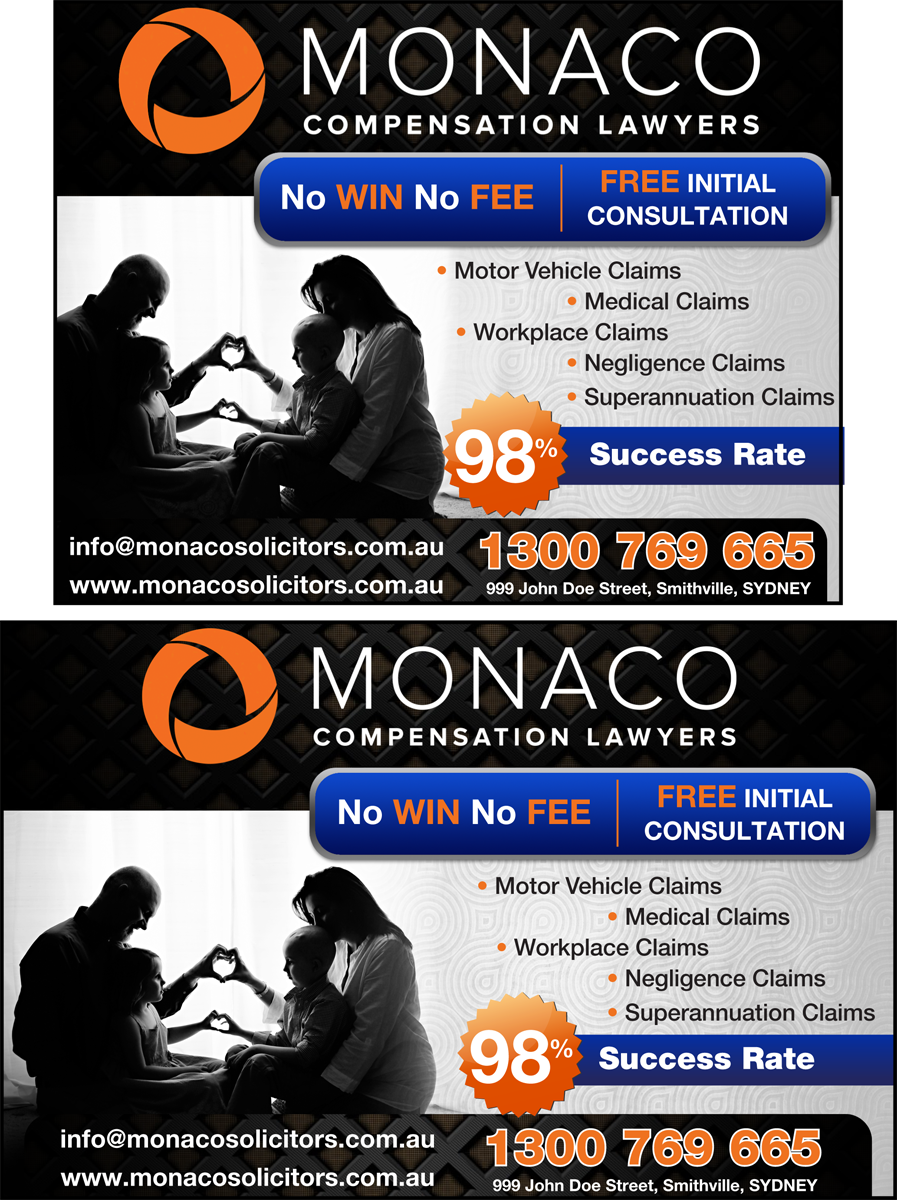Advertisement Design by JustRightHere for Monaco Solicitors | Design #3814641