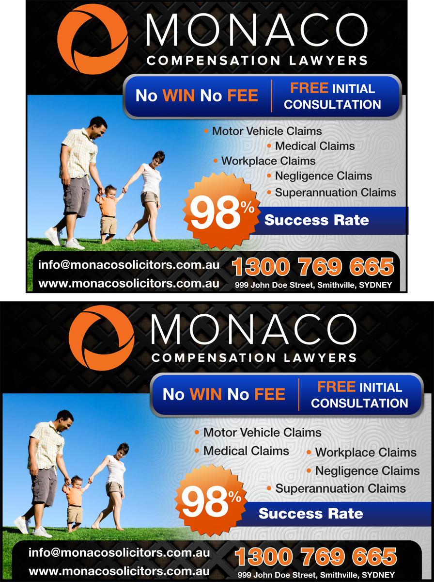 Advertisement Design by JustRightHere for Monaco Solicitors | Design #3814759
