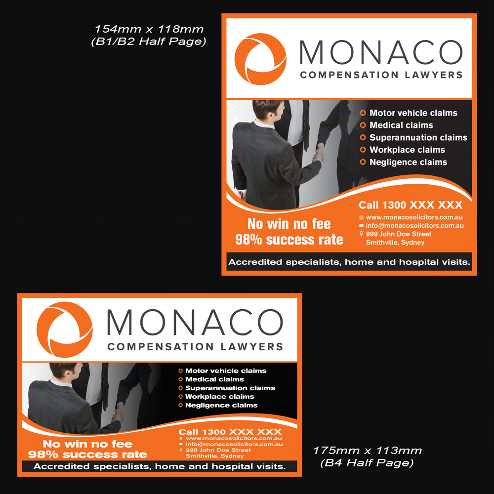 Advertisement Design by Mon01 for Monaco Solicitors | Design #3738793
