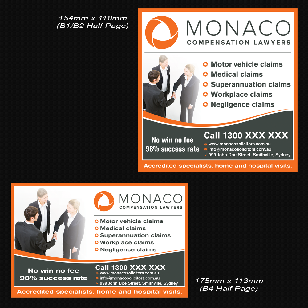 Advertisement Design by Mon01 for Monaco Solicitors | Design #3744850