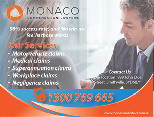 Advertisement Design by nafizrahat for Monaco Solicitors | Design: #3757645