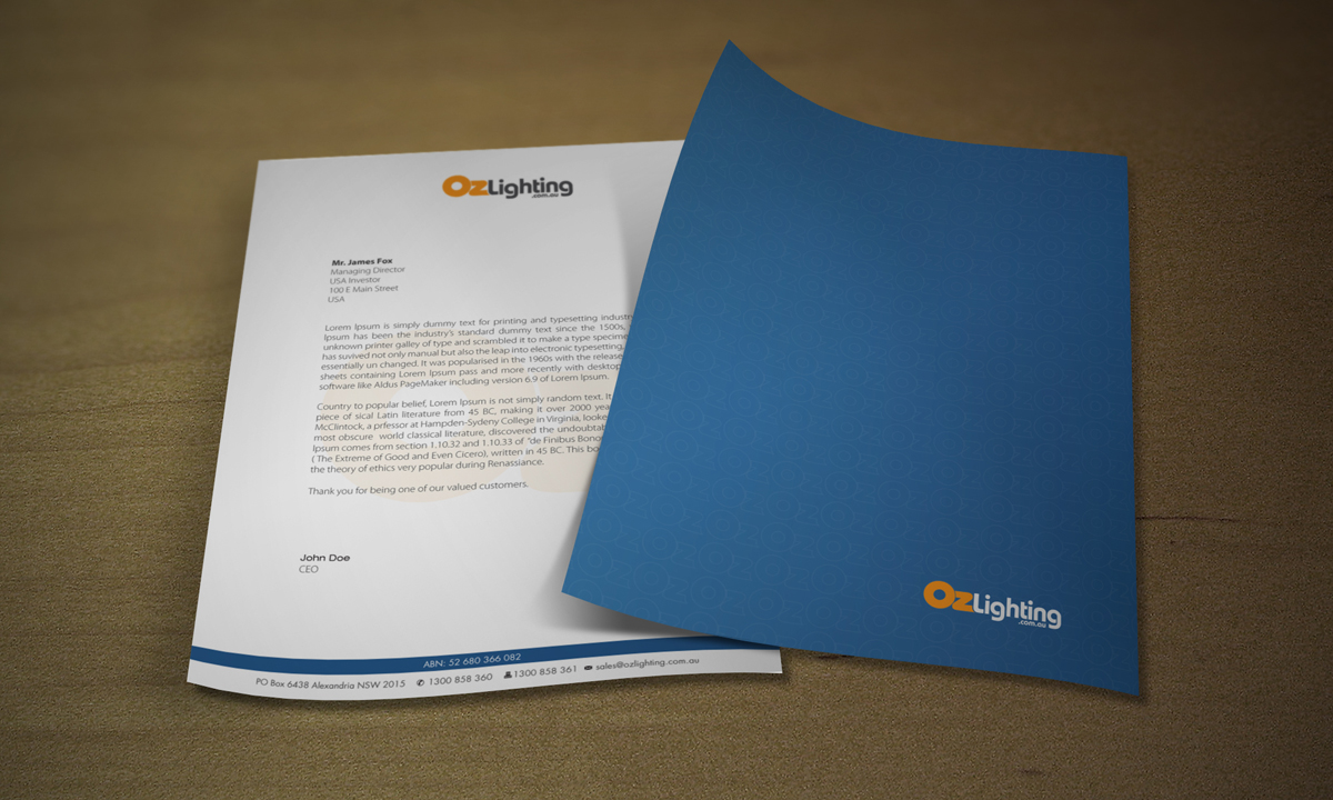 Stationery Design by asimali for Ozlighting.com.au | Design #982560