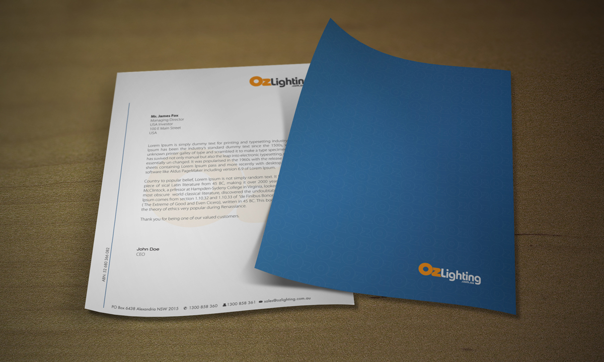 Stationery Design by asimali for Ozlighting.com.au | Design #982562