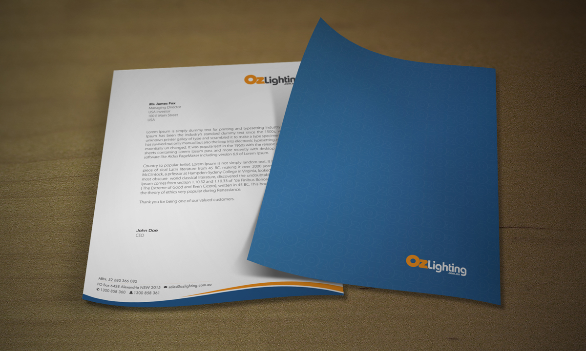 Stationery Design by asimali for Ozlighting.com.au | Design #982563