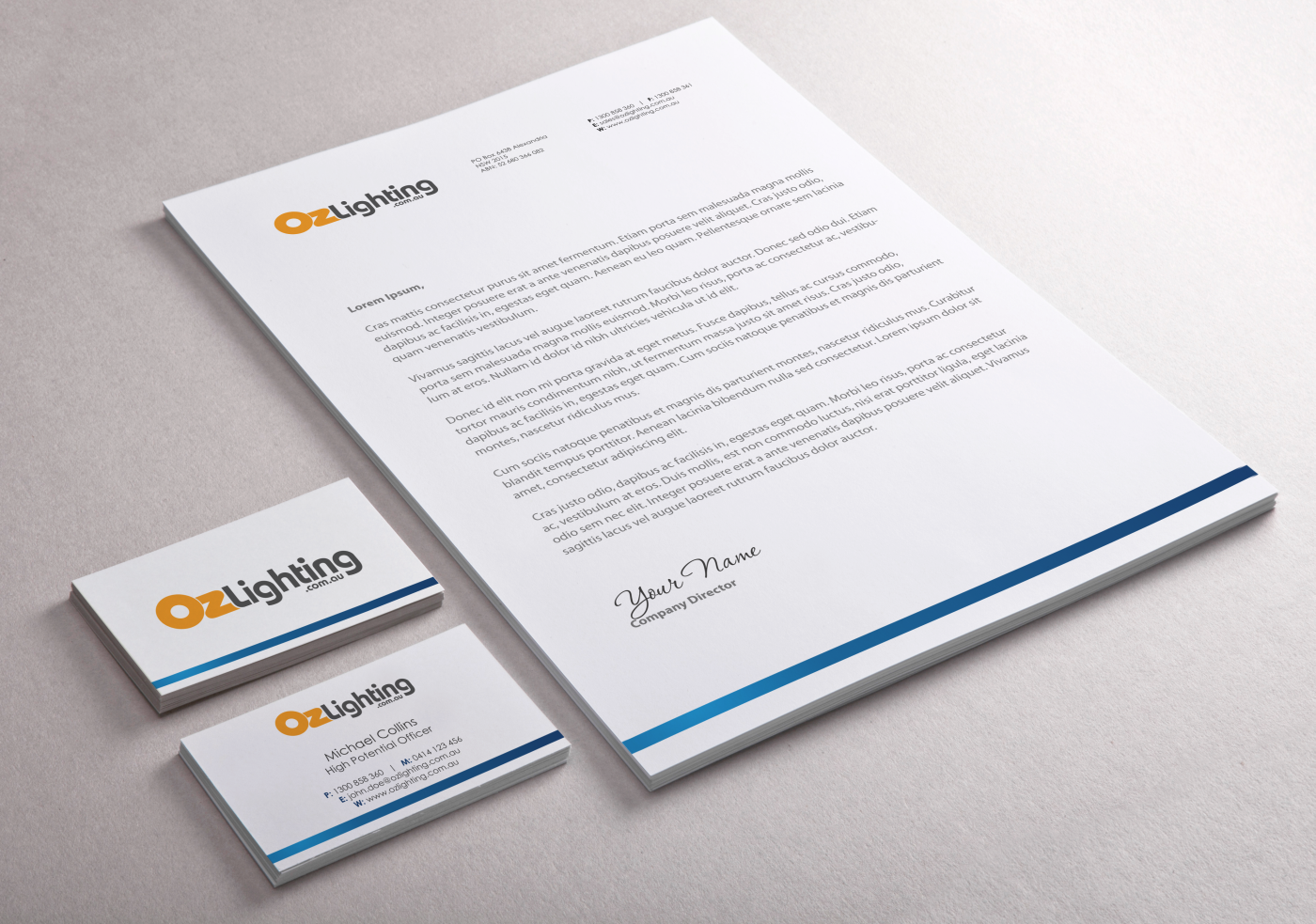Stationery Design by HYPdesign for Ozlighting.com.au | Design #981847