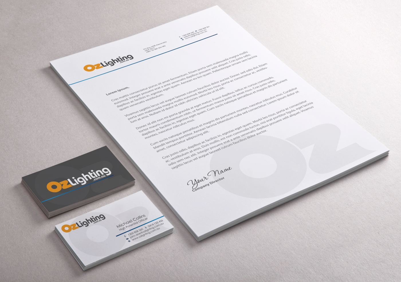 Stationery Design by HYPdesign for Ozlighting.com.au | Design #981864