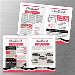 Chauffeur Service Presentation folder with 4 side flyer  | Broschüren-Design von The Freelance Designer