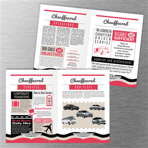 Chauffeur Service Presentation folder with 4 side flyer  | Brochure Design by The Freelance Designer