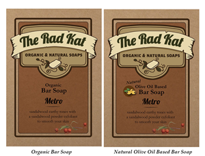 Label Design by Juni for The Rad Kat Organic & Natural Soaps | Design: #3799683