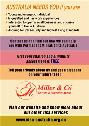 Diseño de Anuncio de Prensa por Venus L. Penaflor para Miller& Co Lawyers & Migration Agents | Diseño: #3747574