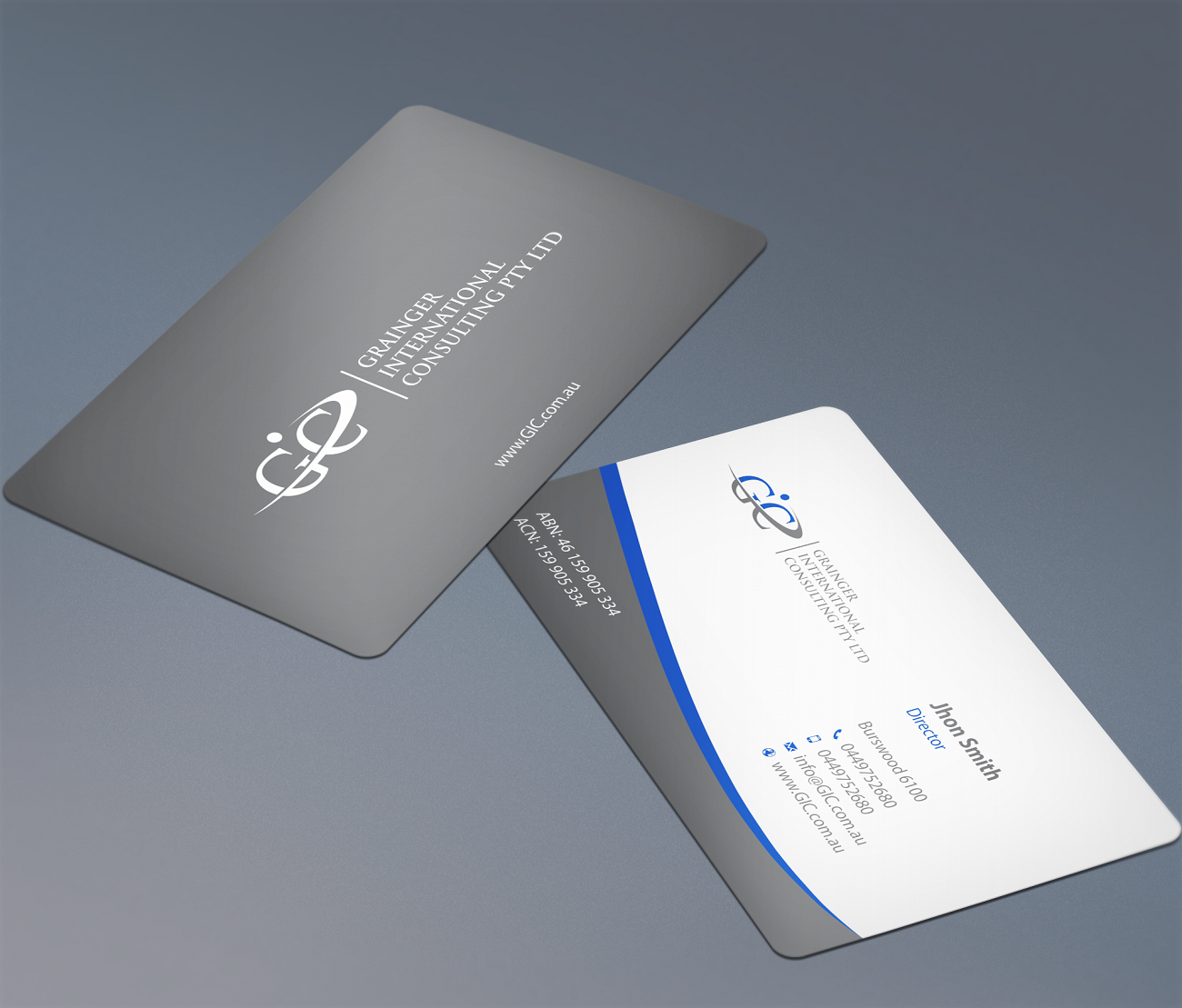 Design de Carte de Visite par teddie80 pour Grainger International Consulting Pty Ltd | Design #3760871