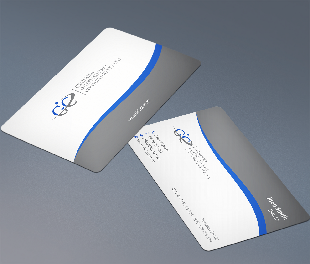 Business Card Design by teddie80 for Grainger International Consulting Pty Ltd | Design #3760872