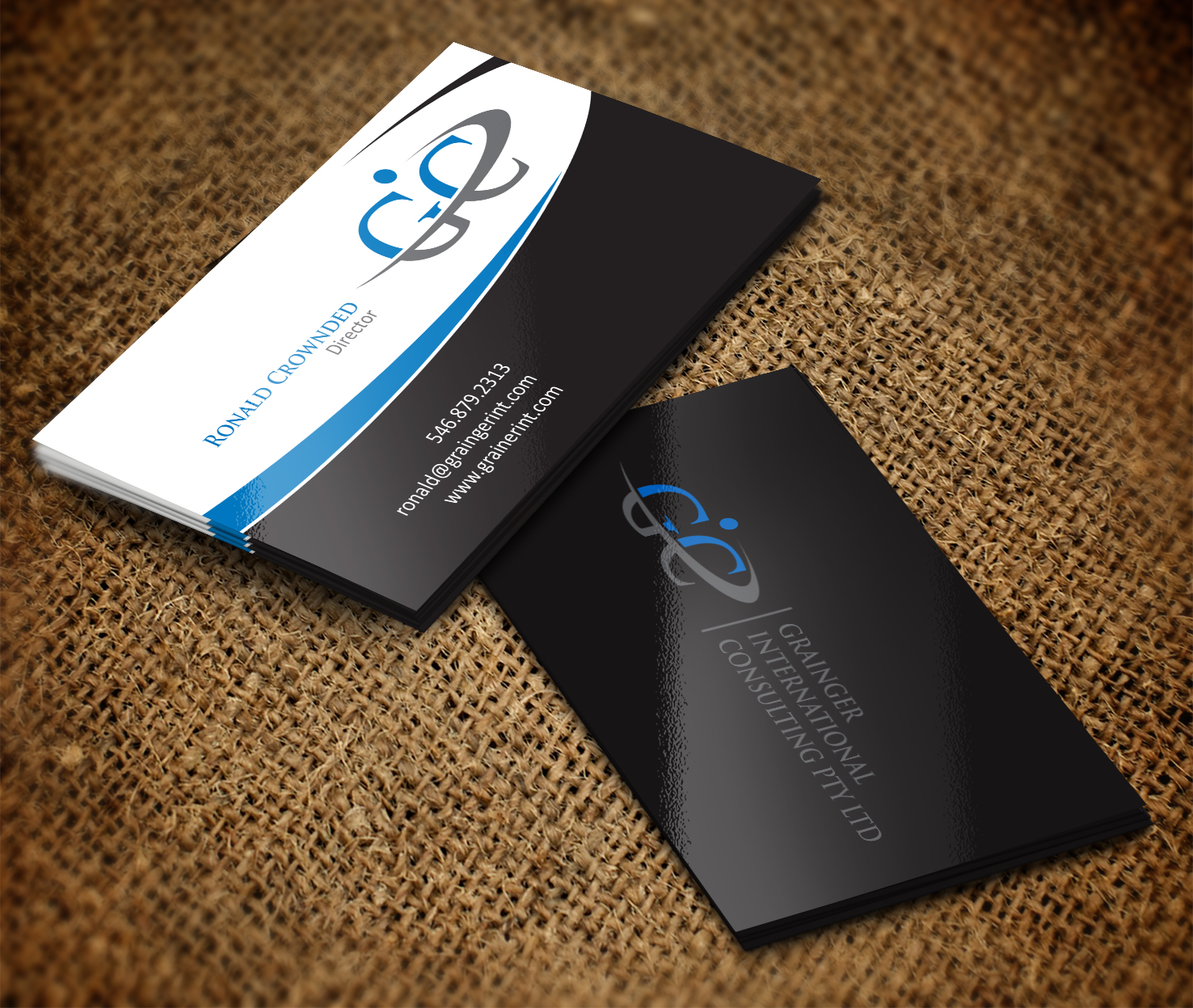 Business Card Design by pecas for Grainger International Consulting Pty Ltd | Design #3743057