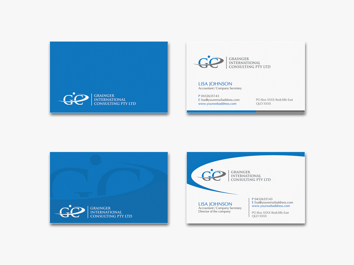 Design de Carte de Visite par diRtY.EMM pour Grainger International Consulting Pty Ltd | Design #3741211