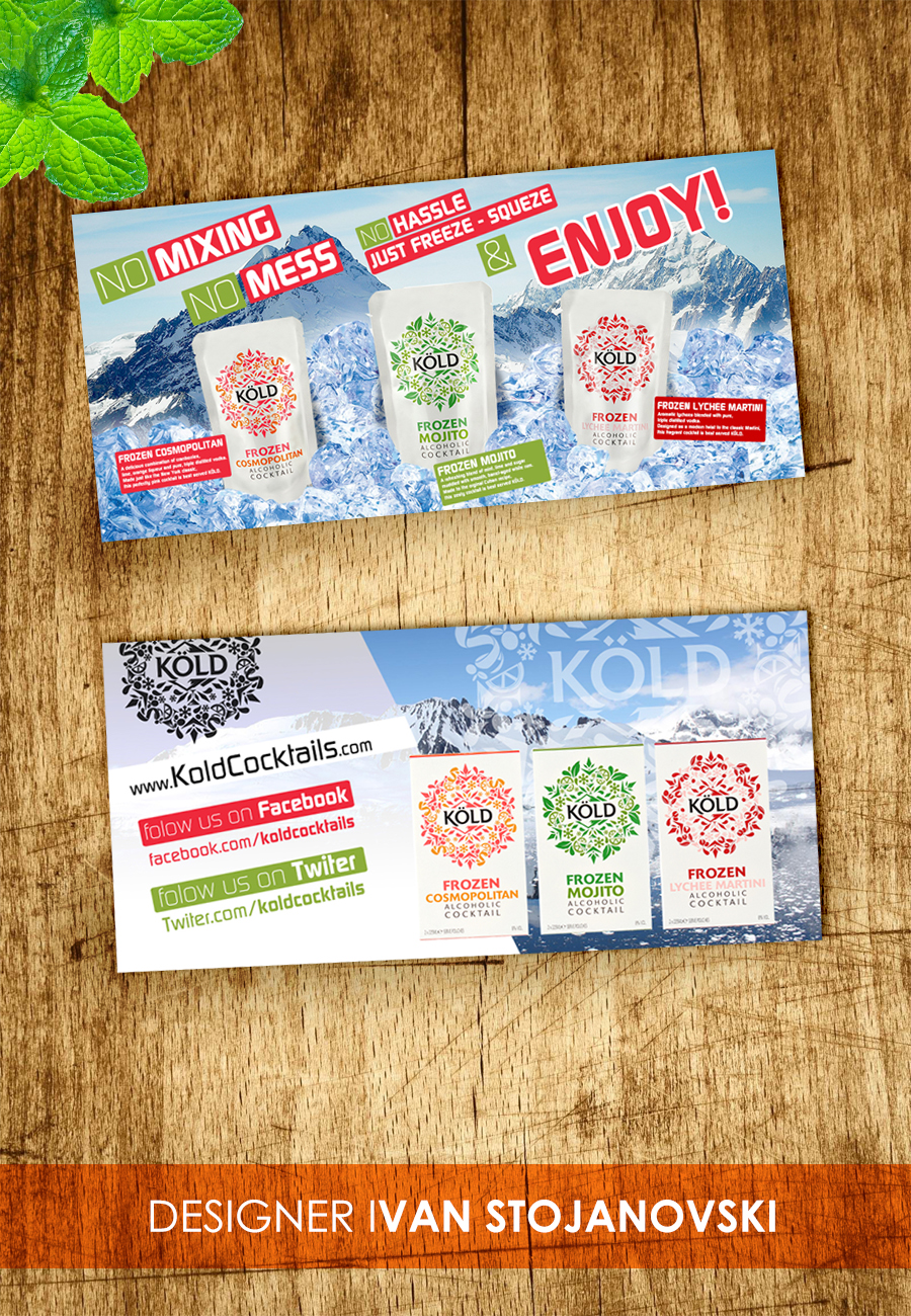 Flyer Design by ivan_mangicka for KÖLD Cocktails | Design #3761066