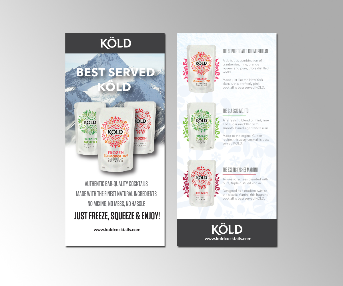 Flyer Design by mcoco for KÖLD Cocktails | Design #3764662