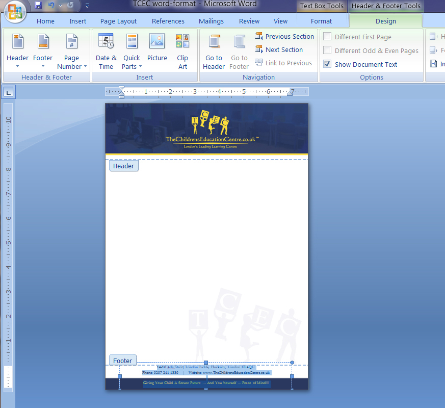 Letterhead Design by Nelsur for TheChildrensEducationCentre.co.uk | Design #3936951