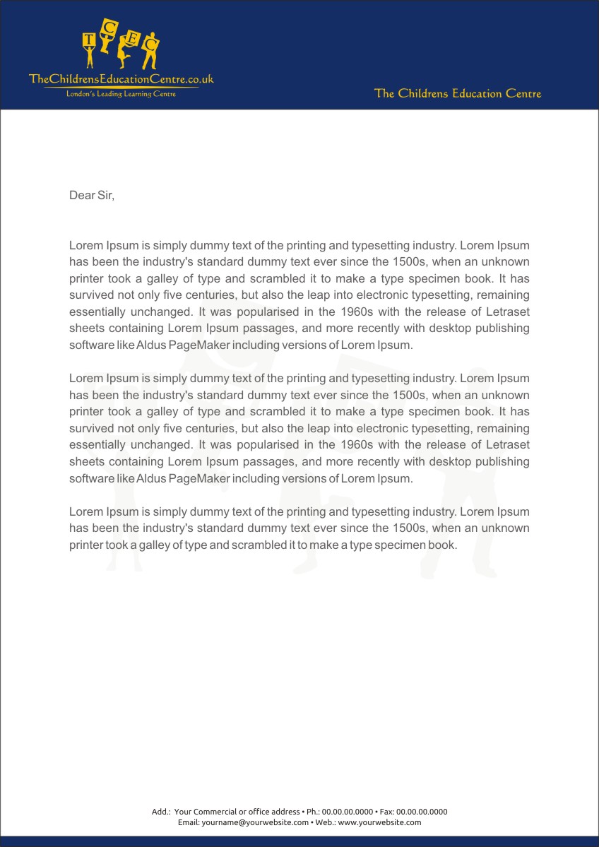Letterhead Design by INDIAN_Ashok for TheChildrensEducationCentre.co.uk | Design #3746230