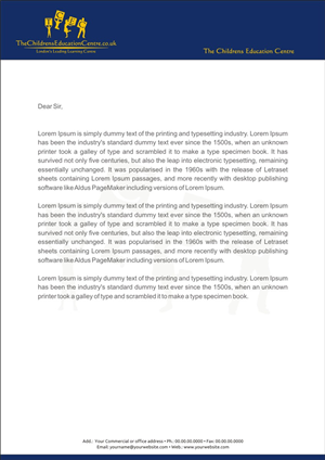 Letterhead Design by INDIAN_Ashok for TheChildrensEducationCentre.co.uk | Design: #3746230