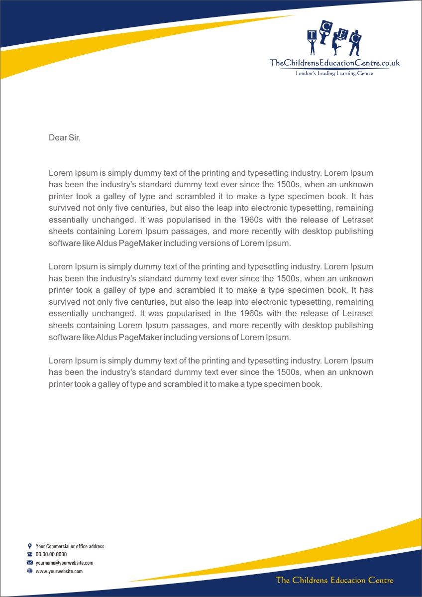 Briefkopf-Design von INDIAN_Ashok für TheChildrensEducationCentre.co.uk | Design #3746233