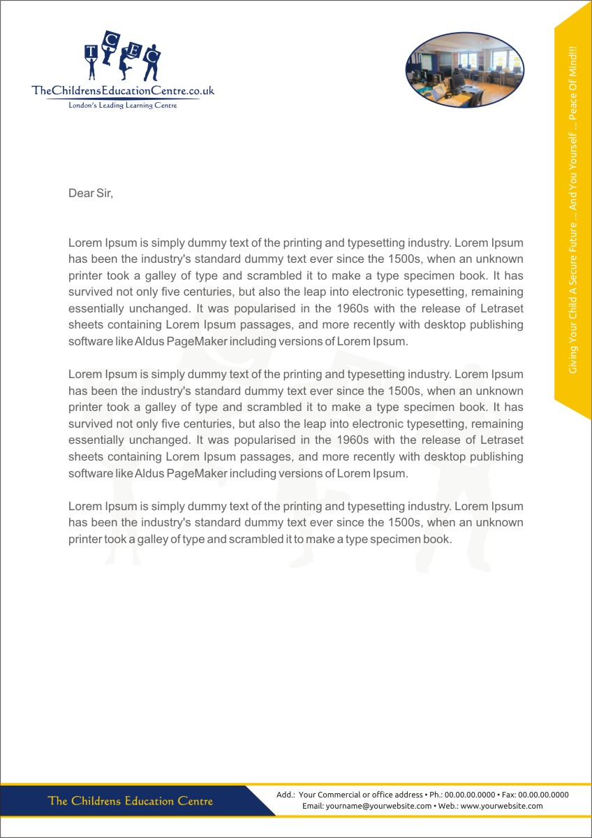 Briefkopf-Design von INDIAN_Ashok für TheChildrensEducationCentre.co.uk | Design #3746268