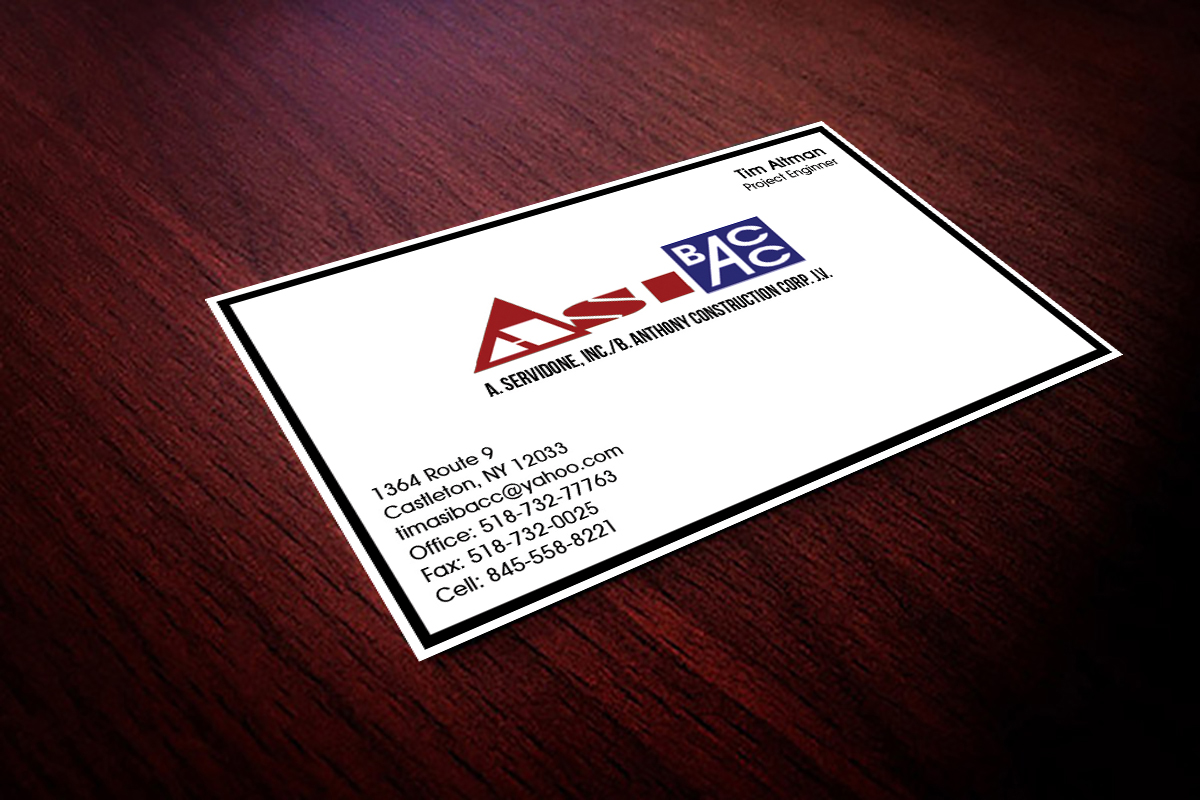 Business Card Design by Hardcore Design for ASI/BACC JV | Design #3764211