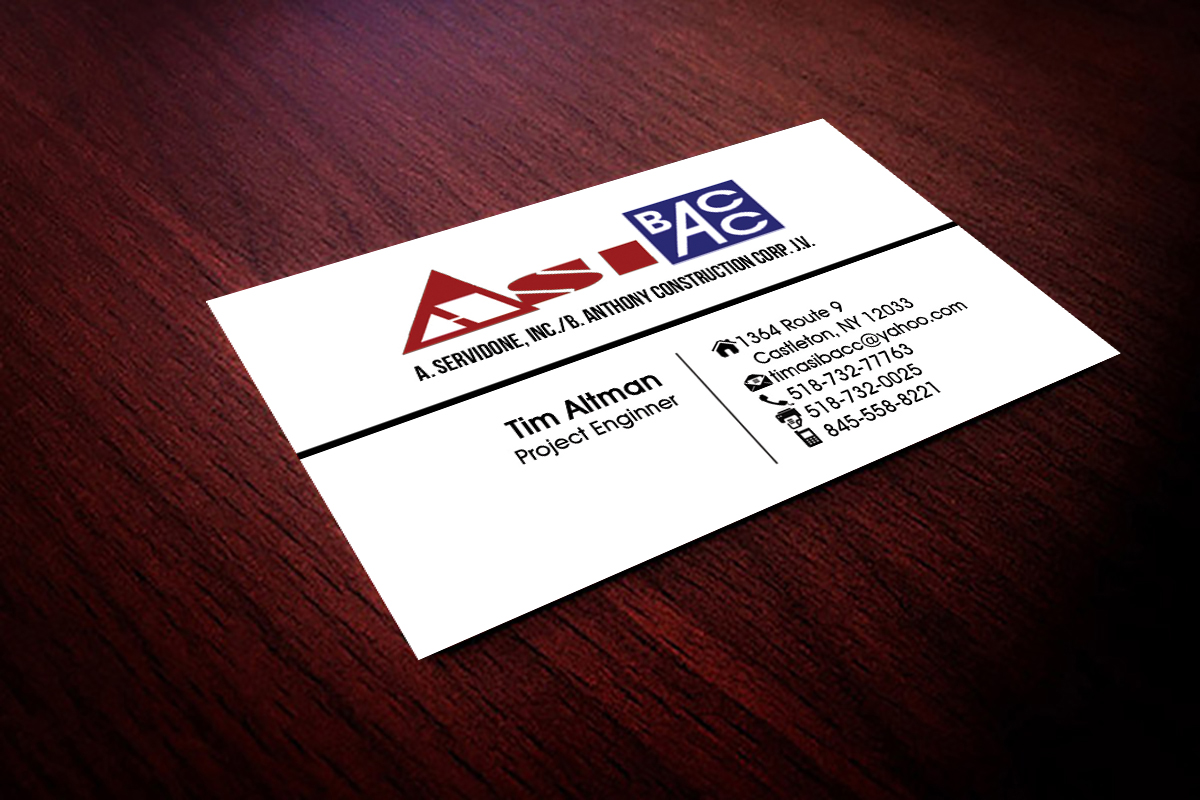 Business Card Design by Hardcore Design for ASI/BACC JV | Design #3764223