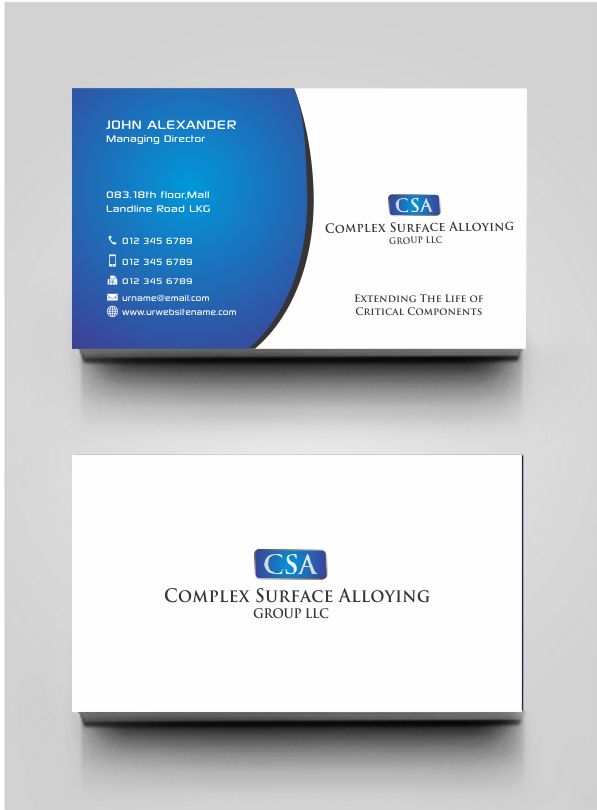 Business Card Design by Dawson for CSA GROUP LLC. | Design: #3784566