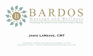 Visitenkarten-Design von georgiekmck für Bardos Massage and Wellness | Design: #3761791