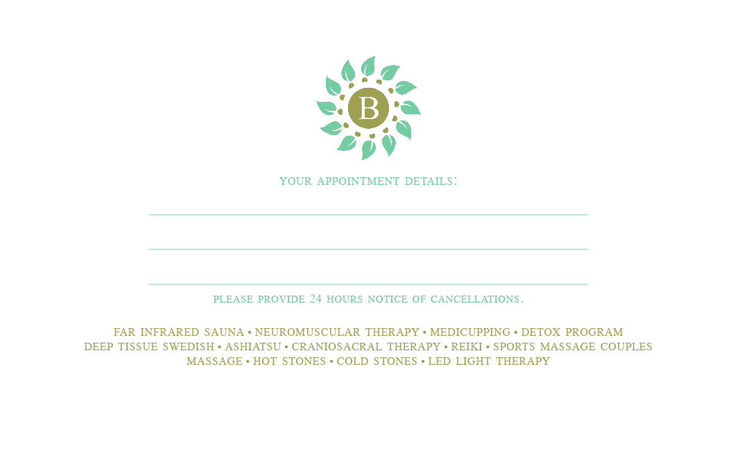 Visitenkarten-Design von georgiekmck für Bardos Massage and Wellness | Design #3761797