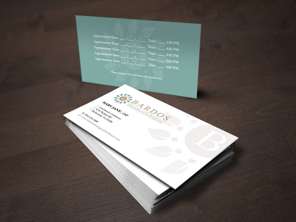 Design de Carte de Visite par Sarah Mathews pour Bardos Massage and Wellness | Design #3765952
