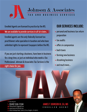 Advertisement Design by tale026 for Johnson & Associates Tax Services | Design: #3823670