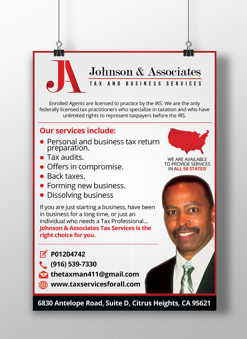 Advertisement Design by HYN Design for Johnson & Associates Tax Services | Design #3825526